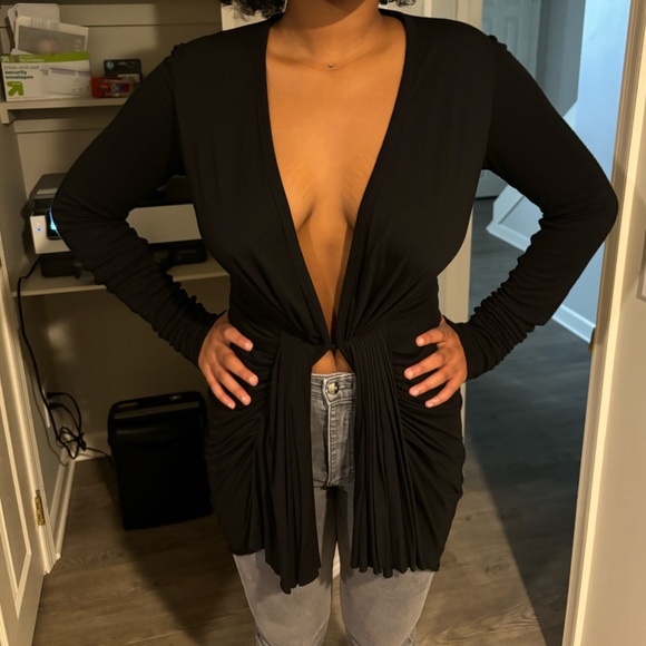 Rick Owens Tops - RICK OWENS LILLIES plunge neck top with ruched detail